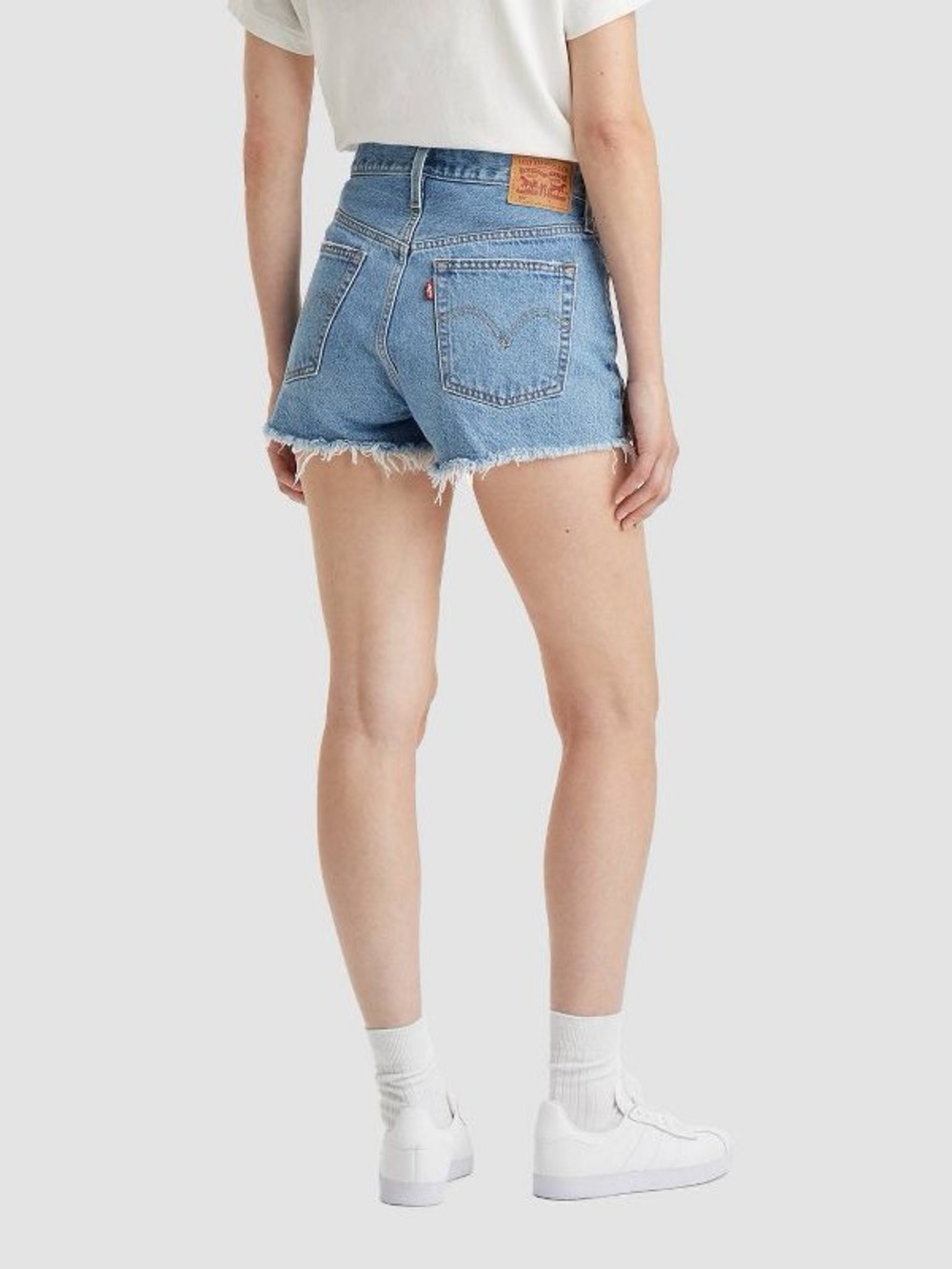 Levi's Frayed High-Rise Cutoff Shorts - Light Blue Denim